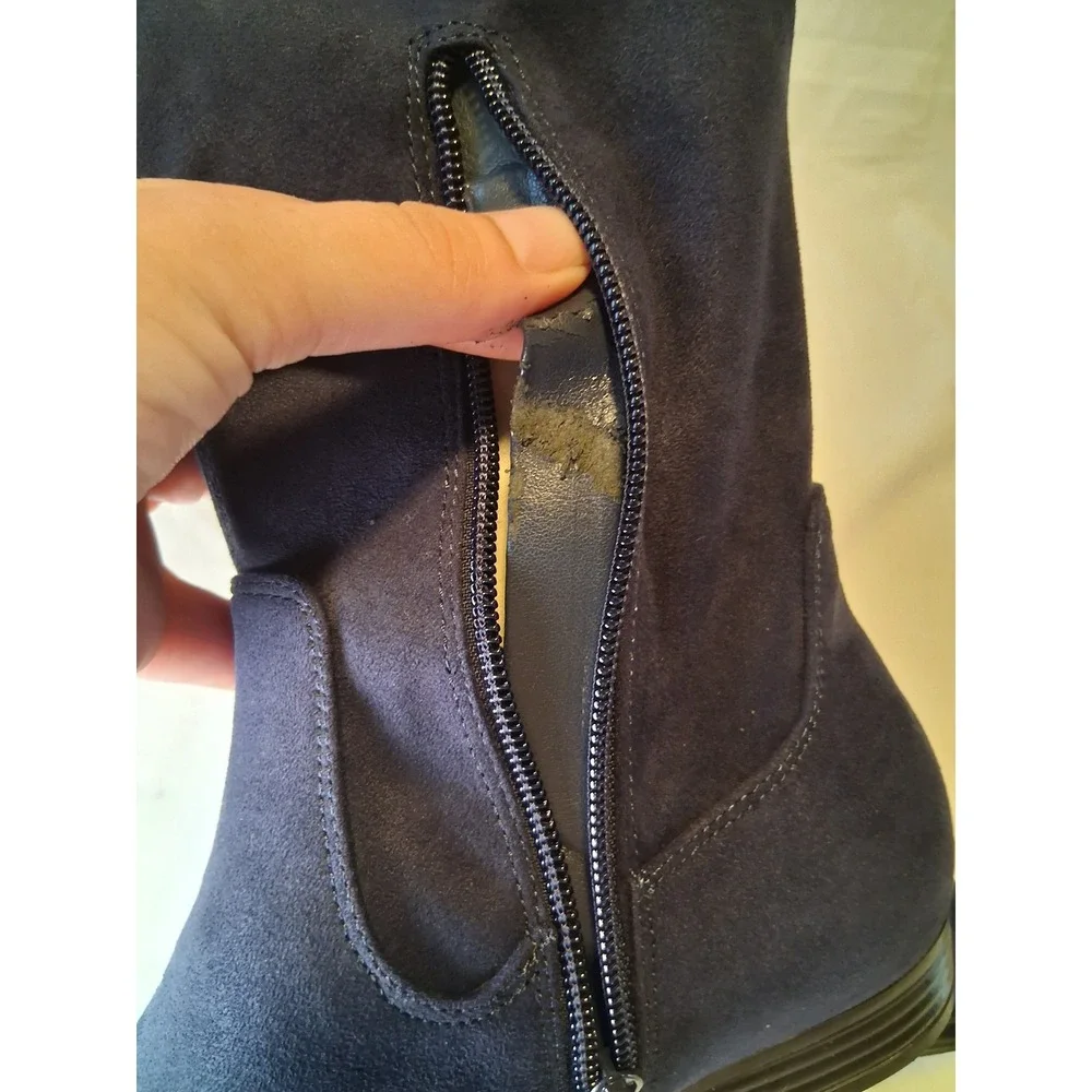 Isaac Mizrahi Live Twain Over the Knee Boots Blue Women's Size 6.5 NEW READ